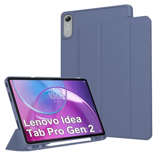 zZjoOoj Custodia per Lenovo Idea Tab Pro Gen 2 13.3 Pollici 2026,Cover Tablet con Auto Sleep/Wake e Portastilo, Cavalletto 2-in-1, Protezione Antiuurto PC + Silicone,blu lavanda