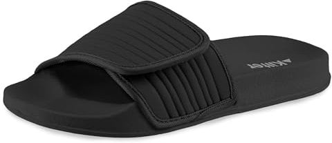Kilter Women's Nova Cushioned Slip-On Summer Slider Sandal with Adjustable Strap - Black - 39