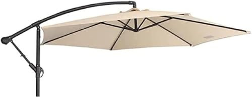 Megashopitalia Top - Lona de repuesto para sombrilla con palo central y desentrado de aluminio, madera redonda, diámetro 300 cm, diámetro 6 varillas con airevent crudo