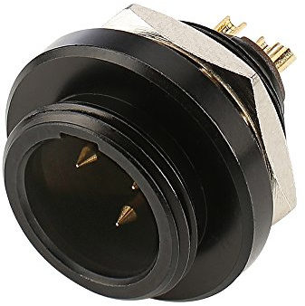 Hicon Mini XLR 3-pol Einbaustecker männlich IP67 Gewinde - HI-XMEM3-HD-B