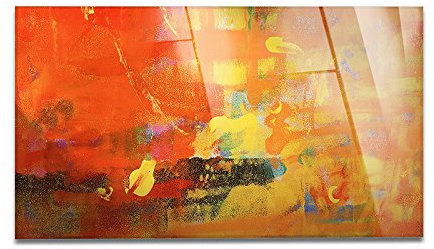 Giallobus - Cadre sur Verre Acrylique PLEXIGLASS - Abstract Design - Sun Color - 60X100CM