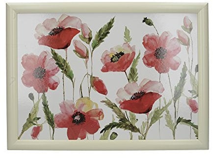 Creative Tops 5233429 Watercolour Poppy Cushioned Bean Bag Lap Tray - Multi-Colour - 44 x 34 cm (17.5 x 13.5)