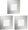ledscom.de 3 pièces Lumière d'escalier LED/lampe murale encastrée FEX pour l'intérieur et l'extérieur, carrée, inox, 85 x 85mm, blanc froid
