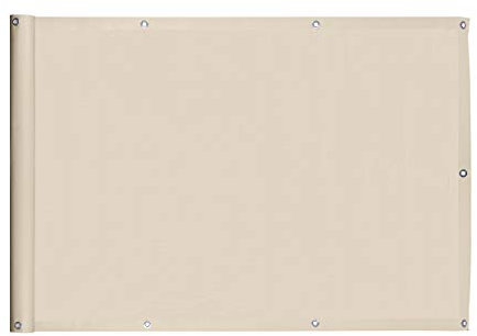 Ventanara® Balkonverkleidung Sichtschutz PVC blickdichte Balkonumspannung Zaun Verkleidung Blende Windschutz Folie (600 x 75 cm, Creme)