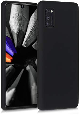 kwmobile Hülle kompatibel mit Samsung Galaxy A41 Hülle - weiches TPU Silikon Case - Cover geeignet für kabelloses Laden - Schwarz matt