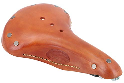 Gusti Fahrradsattel Leder - Bernard H. Sattel Fahrrad Ledersattel Cityrad Vintage Retro Damen Herren echt Leder Braun