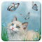 3D LiveLife sous Verre en Liège - Ragdoll & Papillons de Deluxebase. Dessous de Verre lenticulaire 3D Chat. Antidérapant Illustrations Originales sous Licence de L'Artiste renommé Carol Cavalaris