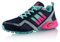 Fusskleidung® Damen Herren Wanderschuhe Atmungsaktive Trail Running Trekkingschuhe Blau Hellblau Pink EU 37