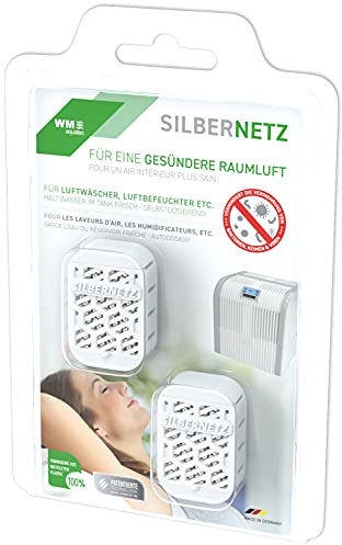 WM aquatec – 2x Silbernetz zur Wasserhygiene in Luftwäschern, Luftbefeuchtern, Zimmerbrunnen & Wasserwänden – konserviert 1900 Liter Wasser durch die Dosierung von reinen Silberionen – Made in Germany