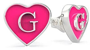 Guess Jewelry Damen Ohrringe Herz Logo Edelstahl, Einheitsgröße, Unkostbare Metalle, Kein Edelstein