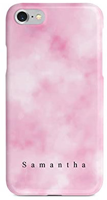 Tirita Personalised Phone Case Cover Compatible with iPhone 6 & 6s - [05 - Pink Cloudy Faded Fluffy]