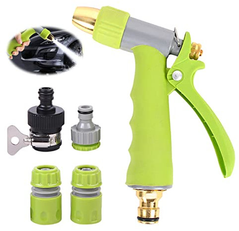 Garten Handbrause Hochdruck Gartenbrause, RosyFate Hochdruck Wasserpistole, Sprühlanze für Gartenschlauch, gartenbrause, Hydro Jet für Pflanzenbewässerung Reinigung Autowäsche und Haustierdusche