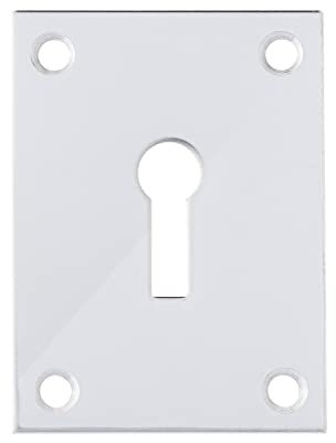 Polished Stainless Steel Flat Plate Screw On Escutcheon Euro - Keyway - Blank (Keyway)