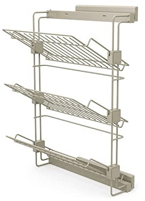 EMUCA - Zapatero Lateral extraíble para armarios y vestidores Hack, Derecha, Pintado Color Piedra Texturizado, Acero