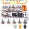 Taiss 60Stück Potentiometer Kit B5K 10K 20K 50K 100K Ohm Linear Taper Drehpotentiometer B Type Potentiometer with Nuts, Washers and 3 Different Colors of Aluminum Alloy Knopf F029