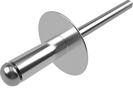4.8mm x 30mm Legierungsnieten mit großem Kopf, 200 Pack – Nieten für Metall, Blindniet, Kuppelkopfnieten, Aluminiumkörper und Stahldorn Pop-Nieten für Weißblech, Metallbefestigung – Drucknieten
