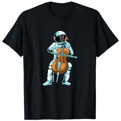 Cello Geschenke & Ideen - Astronaut Cellist Cello T-Shirt für Cellospieler, Unisex Erwachsene, Schwarz, S