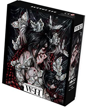 Button Eye 1000 Teile Puzzle, Enys Guerrero Kunstwerk Gothic Okkult Dark Fantasy Print (Inklusive Poster Puzzle Guide)