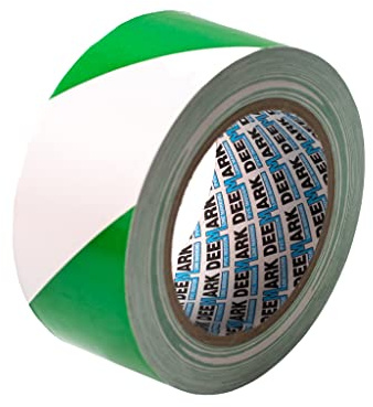 Shadow Foam PVC Floor Marking Tape | Premium Vinyl Safety Marking Tape| For Warehouses, Industry, Shops | 33M Single Roll (Green/White, Single 50mm)