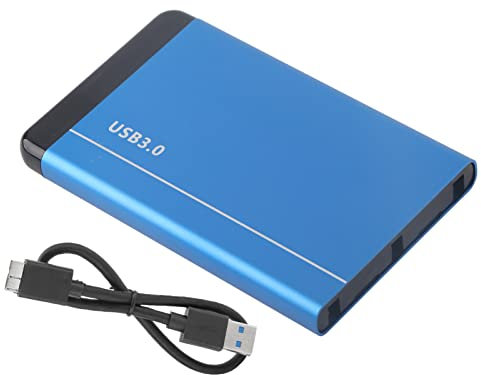 Yosoo Health Gear Mobile Hard Disk Box USB3.0 Portable 2.5in SSD HDD SATA Aluminum Alloy Enclosure 8TB for Desktop Laptop Blue White (Blue, Not included Hard Disk )