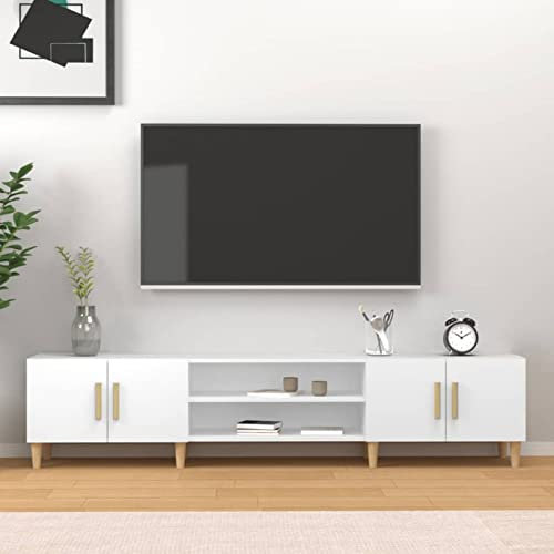 CIADAZ Mueble para TV de Madera Contrachapada Blanco 180x31,5x40 cm, Moderno para Salón y Comedor, Mesa de Televisión 816256