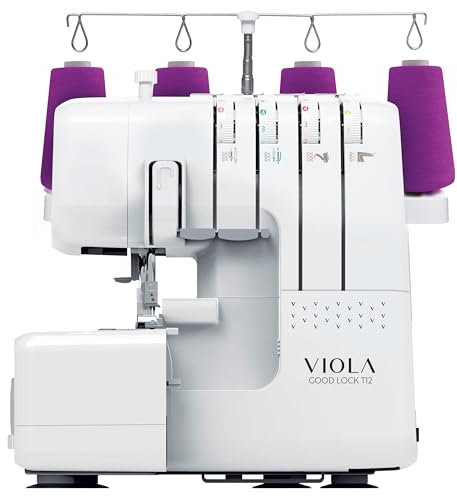 VIOLA Look T12 Macchina Tagliacuci con 12 Punti Cucito, Overlock con Differenziale, Cuce a Braccio Libero