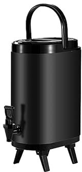 JHKZUDG Caja De Aislamiento Portátil De Acero Inoxidable 304 De Calidad Alimentaria,Barril Sellado De Doble Aislamiento/Preservación Del Frío,Para Uso En Oficina Y Exteriores,Negro,6L