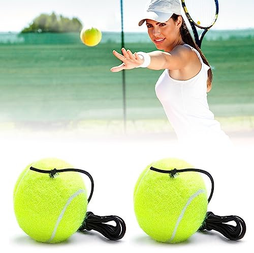 MFCGHXR 2 PCS Tennis Trainer Rebound Balls - Tennis Training Equipment with Rope, For Adult Solo Training & Kids Player Beginner