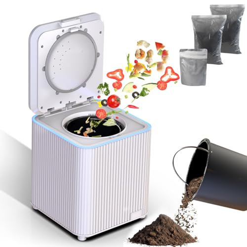 Upgraded Electric Kitchen Composter with Two Working Mode, 3.5L Auto Countertop Kitchen Compost Bin Including Replaceable Carbon Filter for Odorless,Turn Waste into Dry Fertilizer
