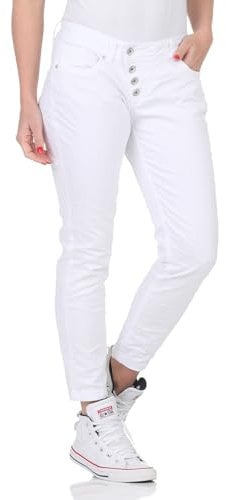 Buena Vista Jeans Hosen Damen - Malibu 7/8 - Beinabschluss gesäumt - Stretch Twill - White - Gr. S