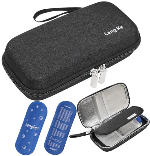 JAKAGO Insulin Kühltasche mit 2 Kühlakku - Diabetiker Tasche für Diabetikerutensilien Halten Sie die Vorräte Sicher und Kalt (schwarz)