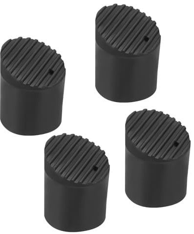 PATIKIL Step Ladder Foot Mat, 2 Pack 32mm Herringbone Ladder Feet Cover Non-Slip Rubber Cap Round Accessories Replacement for Ladder Protection, Black
