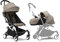 Stokke YOYO3 Kinderwagen mit Neugeborenen Set - Enthält weißem Rahmen, YOYO 6 + Textilset (Taupe) & 0 + Neugeborenen Set (Taupe)