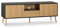 HOMN LIVING Mueble TV Apolo 1 Puerta y 2 cajones, Color Negro Cepillado y Madera, 136 cm (Ancho) 40 cm (Profundo) 49 cm (Altura)