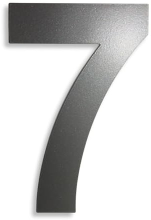KTC-HOME - PREMIUM Hausnummer Eisenglimmer inkl. Montagematerial - pulverbeschichtet - Arial - Höhe 20 cm - DB 703 - rostfrei & wetterfestes Hausnummernschild - Hausnummer 7 -