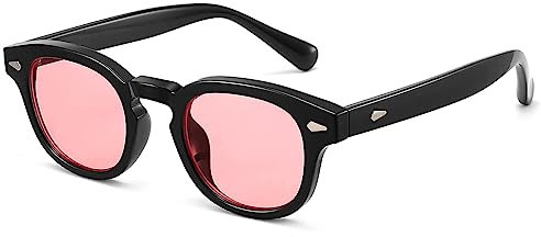 WONAVEHY Sonnenbrille Männer Frauen Unisex Retro Sonnenbrille für Männer Frauen Piratenkapitän Johnny Depp Vintage Round Style Getönte Sonnenbrille für Männer Frauen