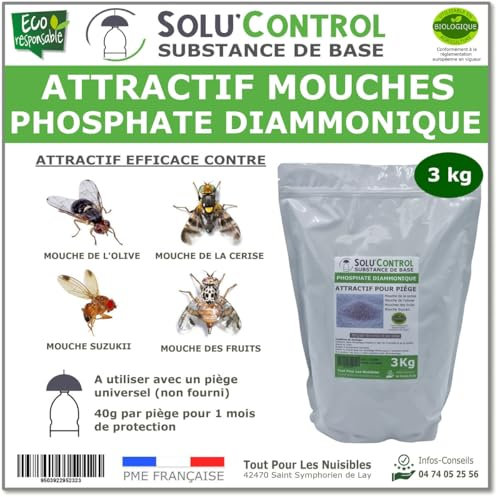 Phosphate Diammonique, appât naturel contre les mouches des fruits, SOLU'CONTROL - Sac de 3 kg