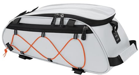 MOSISO Fahrradtasche mit 2 Abnehmbaren Fahrradkoffern,Wasserdicht Gepäckträger Fahrrad Kofferraum Kühlbox Ablagetasche Rücksitz Tasche,Gepäckträger Fahrrad Sattel Umhängetasche Radfahren, Silber