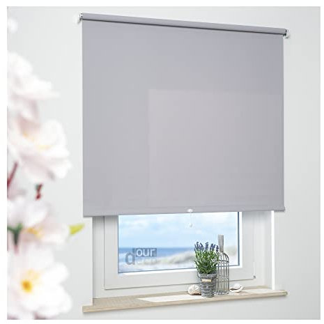 ourdeco® Rollo, Spring-, Schnapprollo/Stoffbreite: 68 x Auszugslänge: 180 cm hellgrau/Tageslicht, lichtdurchlässig