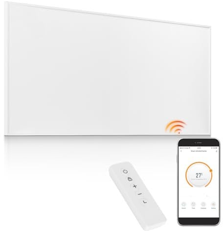 Infrarotheizung WiFi-Steuerung 1000 W – Bodenstehend, an der Wand montiert, Infrarot-Heizung energiesparend, mit Fernbedienungsthermostat