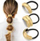 3 Stück Haargummi Damen Metall Haarband, Gold Elastisches Haarmanschetten, Women Hair Accessories, Pferdeschwanzhalter für Damen und Mädchen (3 Stile)