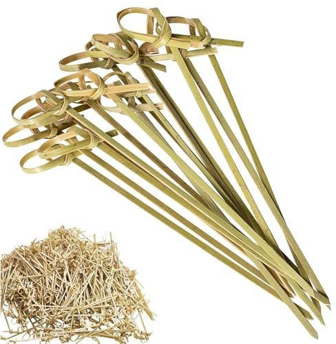 Cocktail Sticks, 100 Pcs Natural Bamboo Skewers, Cocktail Accessories for Drinks, Fruits, Appetizers, Sandwiches, Snacks,100 x 12cm