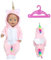 NHPY Puppenkleidung 43 cm Zubehör, Einhorn Bodysuit + Aufhänger,puppenkleidung für Babypuppen 35-45 cm