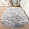 AIMECO Skandinavischer Teppich lang oval Waschbarer Teppich Memory Foam Wohnzimmerteppich Schlafzimmerteppich Kinderteppich 100x160 cm,Tie-dye hellgrau