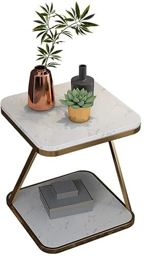 XZDEAIR Vielseitig Moderner Couchtisch, quadratischer Beistelltisch, Marmor, Perfekter Nachttisch oder Sofa im Wohnzimmer, Schlafzimmer, Nachttisch Einfach