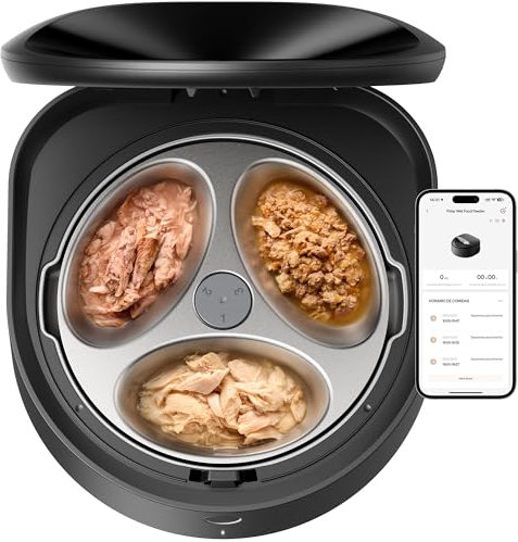 PETLIBRO Futterautomat Katze Nassfutter mit Spülmaschinengeeigneter Edelstahlnapf, Nassfutterautomat mit Halbleiter Kühlung, 2,4 GHz Wi-Fi Smart App-Steuerung, 3 Tage wahre Frische, Wet Food Feeder