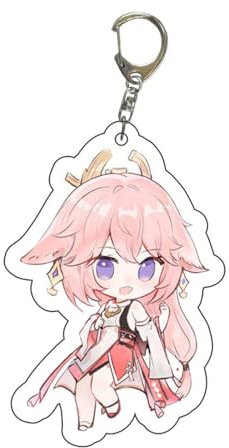 kakazoomm store Genshin Impact Venti Porte-clés Acrylique Sac à dos Pendentif Clé Scaramouche Porte-clés Blanc Bleu Homme Anime Game Character Design, Acrylic Material, Moderne, Enfant