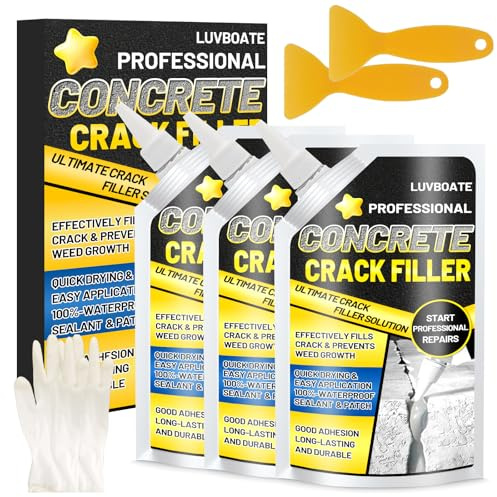 Concrete Crack Filler, 2.1kg High Elasticity Self Leveling Cement Crack Filler, Slab Concrete Waterproof Repair Sealant for Driveway, Walkway, Patio, Joint, Indoor and Outdoor - Grey