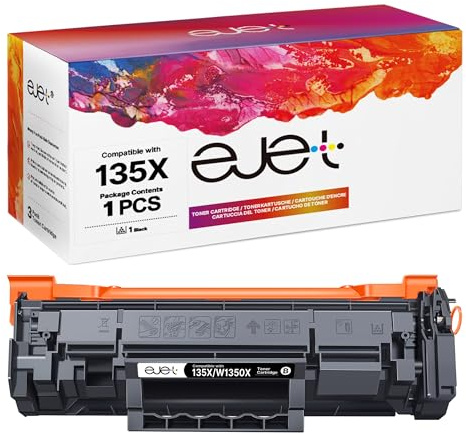 ejet 135X Toner mit Chip kompatibel für HP 135X W1350X 135A W1350A Schwarz Tonerkartuschen für HP LaserJet M209dw M234dw M234sdw M234sdn Drucker (Schwarz, 1er-Pack)