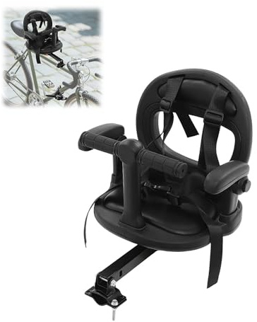 HUOMMGS Kindersitz Fahrrad Vorne Montierter für Kinder Von 6 Monaten Bis 8 Jahren Fahrrad Kindersitz mit Verstellbar Armlehnen & 360° Sitz Kindersitzfahrrad Fahrradkindersitz (Schwarz)